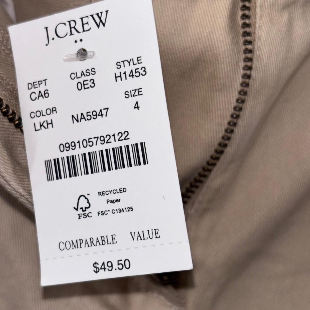 NWT J.Crew 5" Tan Chino 100% Cotton Shorts Chic Minimalist Preppy Women Size 4 - Picture 8 of 11